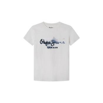 Textil Rapaz T-Shirt mangas curtas Pepe jeans GOLDERS Branco