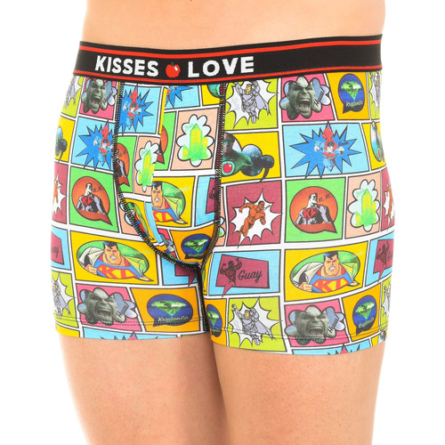 MSGM embroidered-logo cotton T-Shirt Nero Homem Boxer Kisses&Love KL10007 Multicolor
