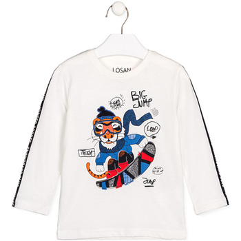 Textil Criança T-shirt mangas compridas Losan 125-1024AL Branco