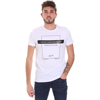 Textil Homem T-Shirt mangas curtas Gaudi 121GU64076 Branco