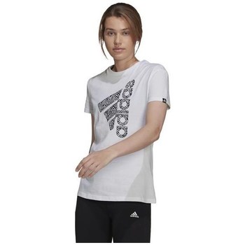 Textil Mulher T-Shirt mangas curtas adidas Originals Vertical Zebra Logo Graphic Branco