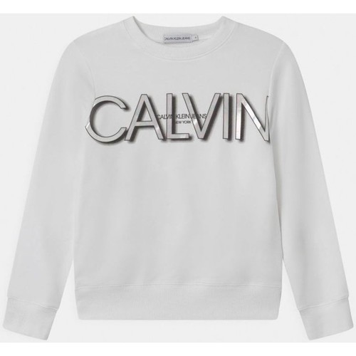 Textil Rapariga Sweats Calvin BRW Klein Jeans IG0IG01006 LOGO SWEATSHIRT-YAF BRIGHT WHITE Branco