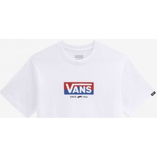 Textil Criança T-shirts e Pólos Vans Denim VN0A5FN6WHT1 EASY LOGO-WHITE Branco
