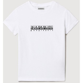 Textil Rapaz T-shirts e Pólos Napapijri K S-BOX  SS - NP0A4FP5-002 BRIGHT WHITE Branco