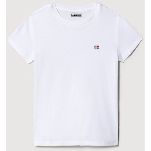 Textil Rapaz T-shirts e Pólos Napapijri K SALIS SS 1 - NP0A4FVX-002 BRIGHT WHITE Branco