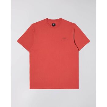 Textil Homem T-shirts e Pólos Edwin 45421MC000120 LOGO CHEST-BURNISHED SUNSET Vermelho