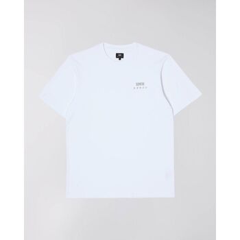 Textil Homem T-shirts e Pólos Edwin 45421MC000120 LOGO CHEST-WHITE Branco