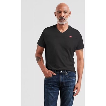 Textil Homem T-shirts e Pólos Levi's 85641 V NECK-0001 BLACK Preto