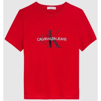 Textil Criança T-shirts e Pólos Calvin Klein Jeans IU0IU00068 LOGO T-SHIRT-XND FIERCE RED Vermelho
