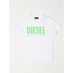 Textil Criança T-Shirt mangas curtas Diesel 00J4P6 00YI9 TJUSTLOGO-100U Branco