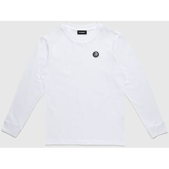 Textil Criança T-shirts e Pólos Diesel 00J4YF 00YI9 TFREDDY ML-K100 WHITE Branco