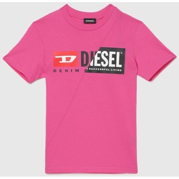 Textil Criança T-shirts e Pólos Diesel 00J4YH 00YI9 T-DIEGO-K302 FUCSIA Violeta