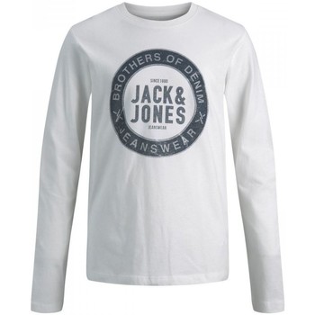 Textil Rapaz T-shirt mangas compridas Jack & Jones 12190513 TEE LS-CLOUD DANCER Bege