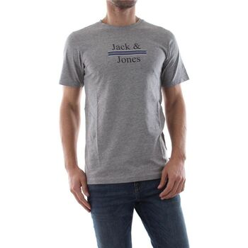 Textil Homem T-shirts e Pólos Jack & Jones 12150263 ART MARWA-LIGHT GREY Cinza