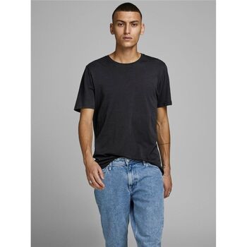 Textil Homem T-shirts e Pólos Jack & Jones 12156101 JJEORGANIC BASIC TEE-BLACK Preto