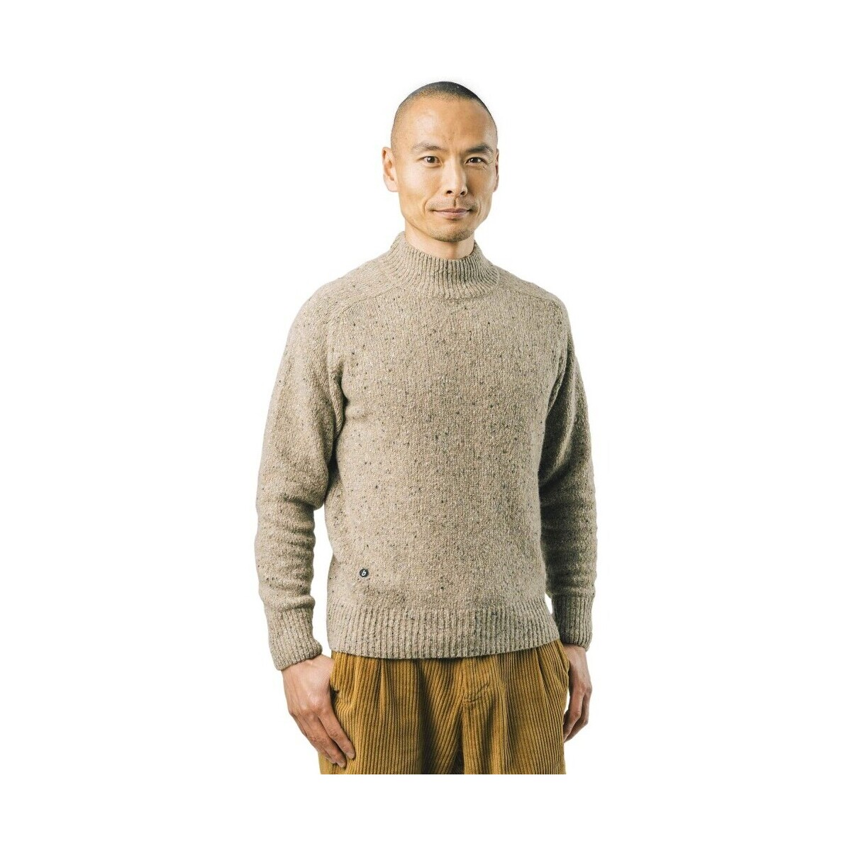 Textil Homem camisolas Brava Fabrics Malha Perkins Neck - Ecru Bege