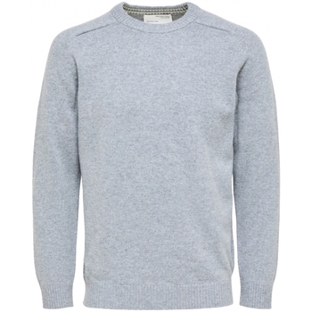 Textil Homem camisolas Selected Malha Wool New Coban - Medium Grey Melange Cinza