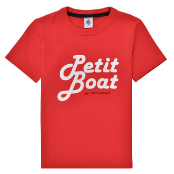 Textil Rapaz Kortärmad T-shirt Tri Or Die Petit Bateau BLASON Vermelho