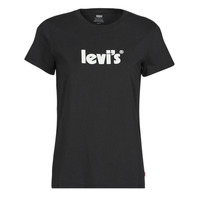 Textil Mulher T-Shirt mangas curtas Levi's THE PERFECT TEE Logo / Caviar