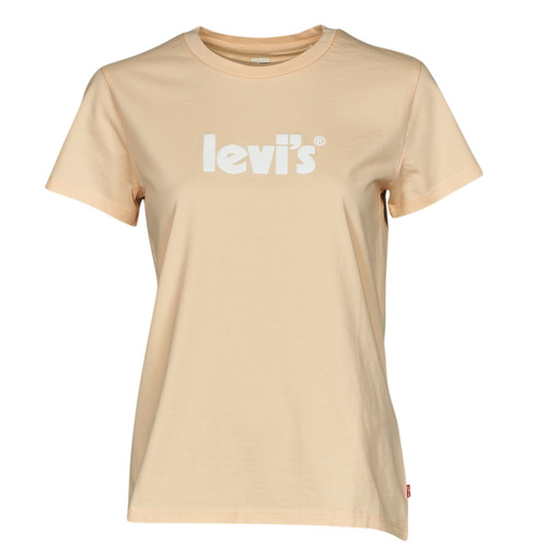 Textil Mulher T-Shirt mangas curtas Levi's THE PERFECT TEE Logo / Pêssego