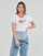 Textil Mulher T-Shirt mangas curtas Levi's GRAPHIC JORDIE TEE Logo / Margarida / Branco / Laranja