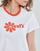 Textil Mulher T-Shirt mangas curtas Levi's GRAPHIC JORDIE TEE Logo / Margarida / Branco / Laranja