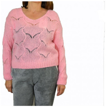 Textil Mulher T-shirts e Pólos Dinovo Scollo  V Intarsiato Rosa
