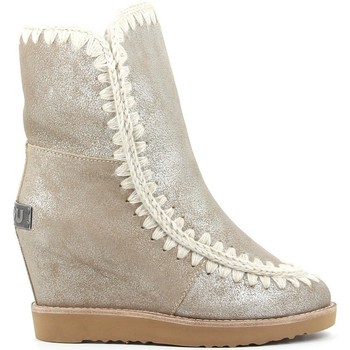 Sapatos Mulher Botas Mou FRENCH TOE WEDGE SHORT Bege