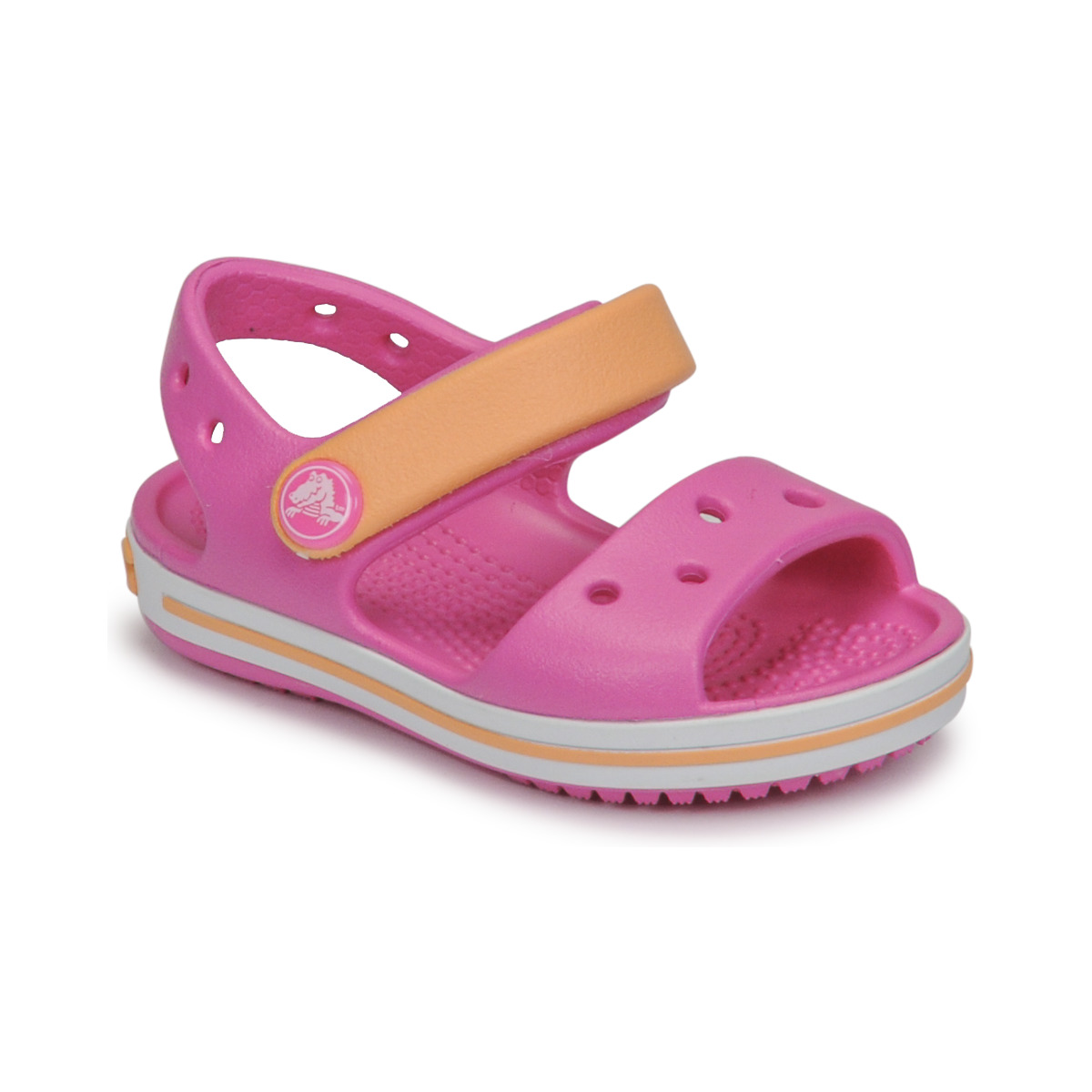 Sapatos Rapariga Sandálias Crocs CROCBAND SANDAL KIDS Rosa / Laranja