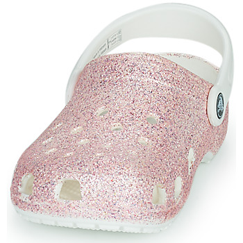 Crocs Classic Glitter Clog K Branco / Rosa