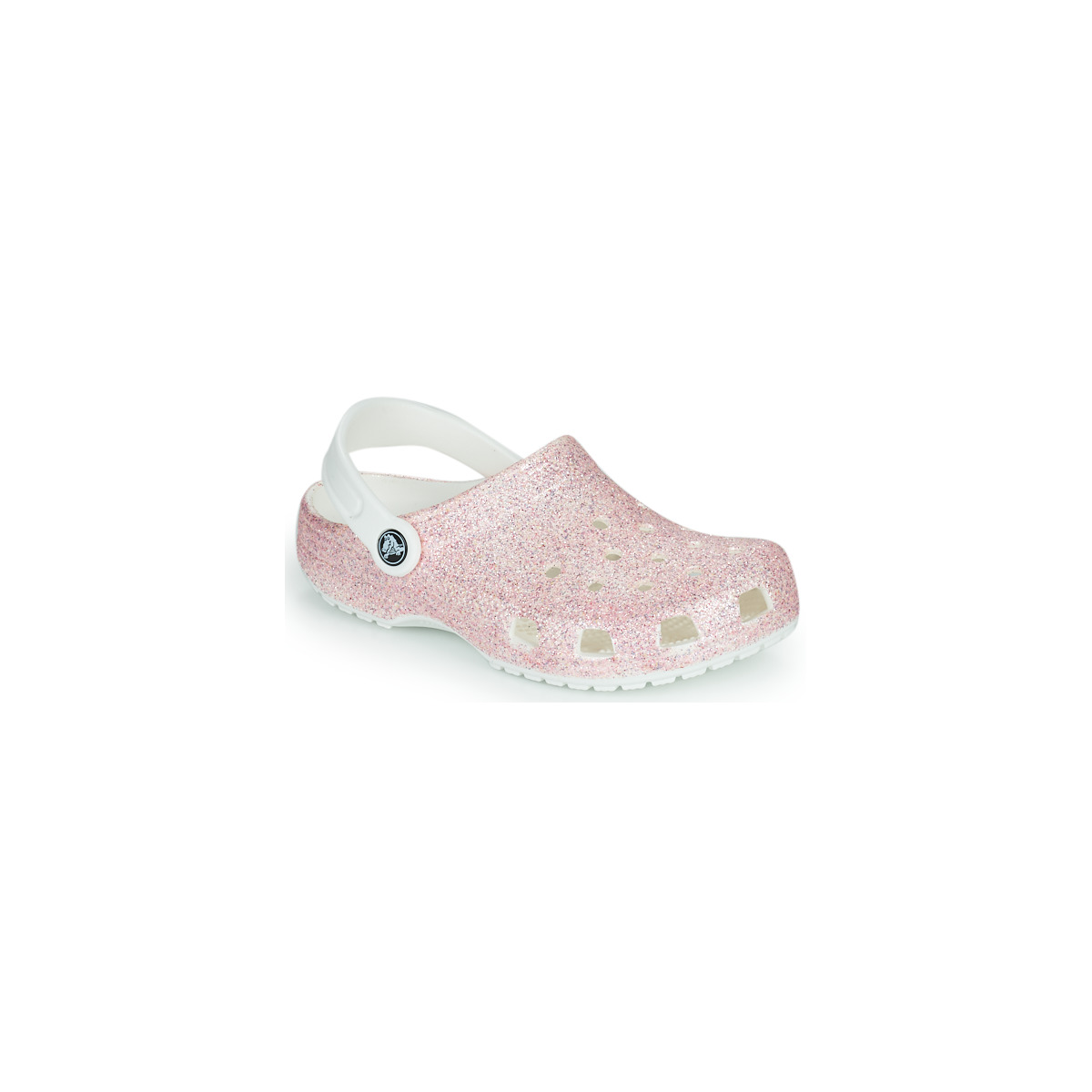 Sapatos Rapariga Tamancos Crocs Classic Glitter Clog K Branco / Rosa