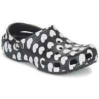 Sapatos Mulher Tamancos Crocs CLASSIC HEART PRINT CLOG Preto / Branco