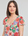 Textil Mulher nbspMedida à volta do pescoço :  TREILLIS FLOWER Branco / Vermelho