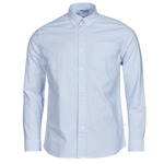 fringe panel linen T-shirt Blu