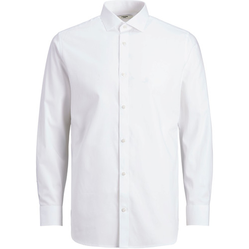 Textil Homem Camisas mangas comprida Jack & Jones 12178125 JPRBLAROYAL SHIRT L/S NOOS WHITE/SLIM FIT Branco