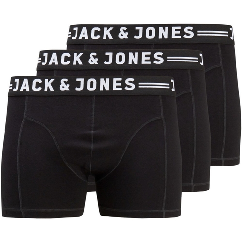 Tops / Blusas Homem Boxer Jack & Jones 12147591 JACSENSE TRUNKS 3-PACK NOOS PS BLACK/BLACK & BI Preto