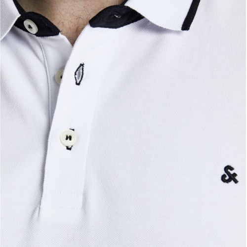 Jack & Jones 12143859 JJEPAULOS POLO SS NOOS PS WHITE/PS Branco