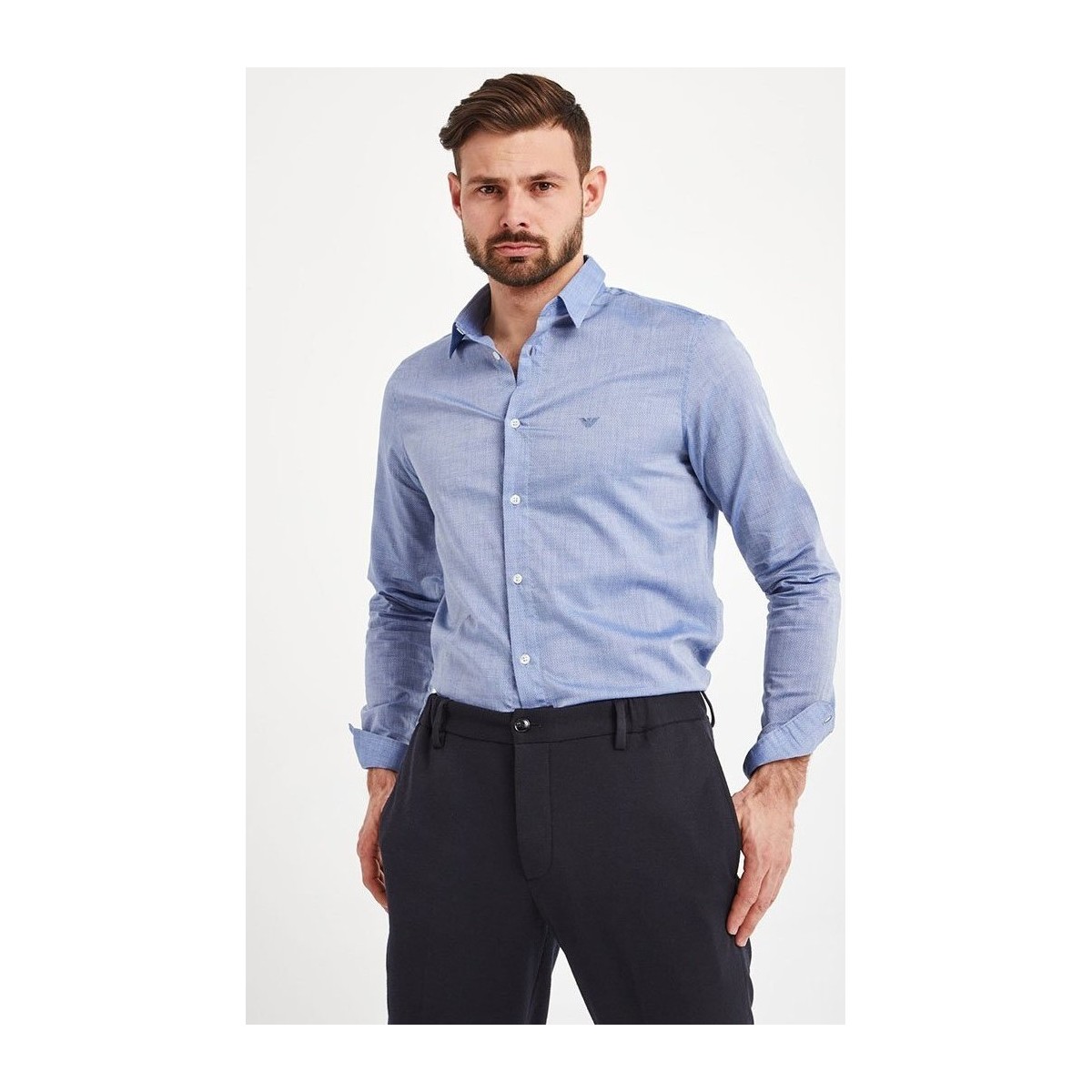 Textil Homem Camisas mangas comprida Emporio Armani 3K1CC21NA7ZF706-3-1 Azul
