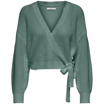 Textil Mulher camisolas Only Casaco Malha Breda Wrap - Chinois Green Verde