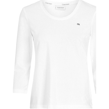 Textil Mulher T-shirt mangas compridas Calvin Klein Jeans K20K203346 Branco