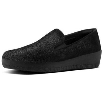 Sapatos Mulher Mocassins FitFlop SUPERSKATE ALL BLACK Preto