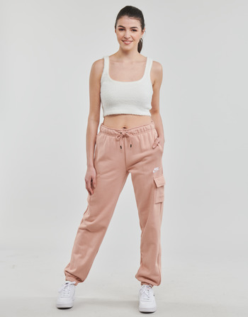 Textil Mulher Calças de treino Nike Mid-Rise Cargo Pants Rosa / Whisper / Branco