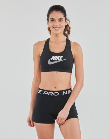 Textil Mulher Tops e soutiens de desporto Nike Swoosh Medium-Support Non-Padded Graphic Sports Bra Preto / Branco / Cinzento