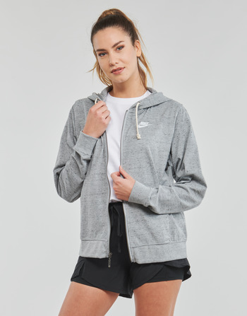 Textil Mulher Sweats Nike Full-Zip Hoodie Cinzento / Branco