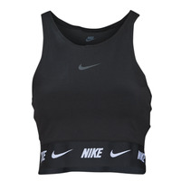 Textil Mulher Tops sem mangas and Nike CROP TAPE TOP Preto