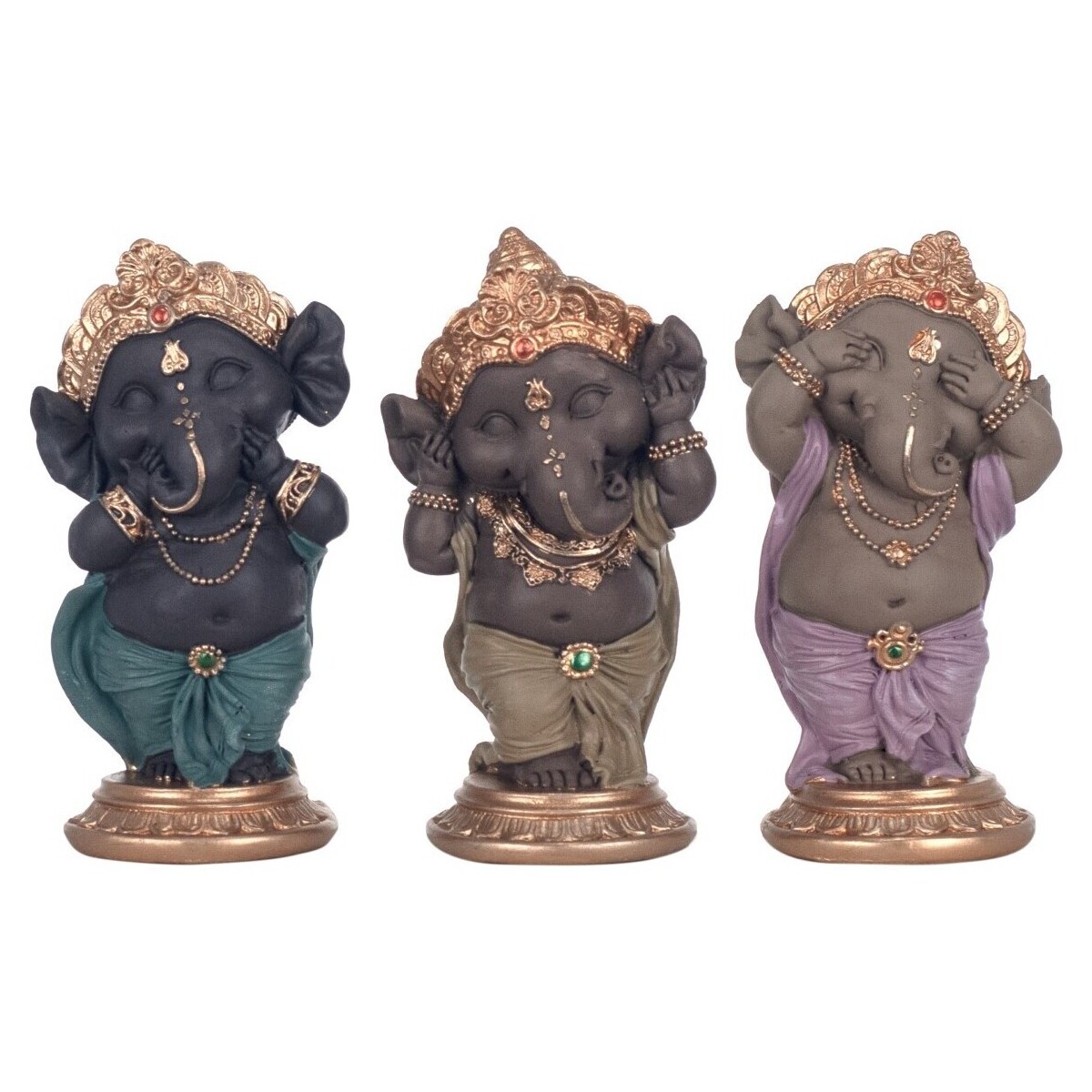 Casa Estatuetas Signes Grimalt Figura Ganesha 3 Unidades Multicolor