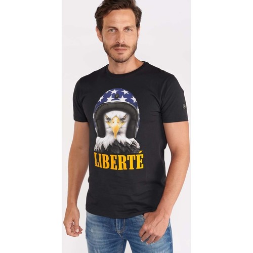 Textil Homem T-shirts e Pólos Le Temps des Cerises T-shirt LEAVEN Preto