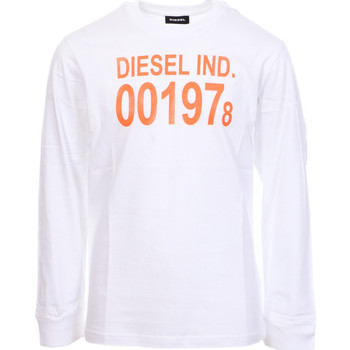 Textil Homem T-shirt mangas compridas Diesel  Branco