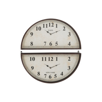 Casa Relógios J-line HORL 2P PARIS NEW YORK MET BR (74x7.5x77cm) Preto