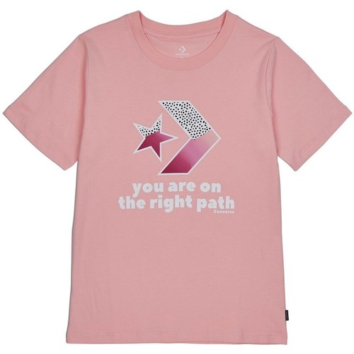 Tecollection Mulher T-Shirt mangas curtas Converse pink Traibazer Graphic Tee Rosa